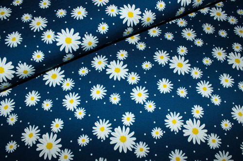 Jersey Gänseblümchen dunkelblau (10 cm)